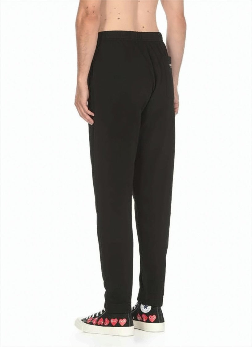 Kenzo Black Cotton Jogger Pants With Elastic Waistband And Logo Detail