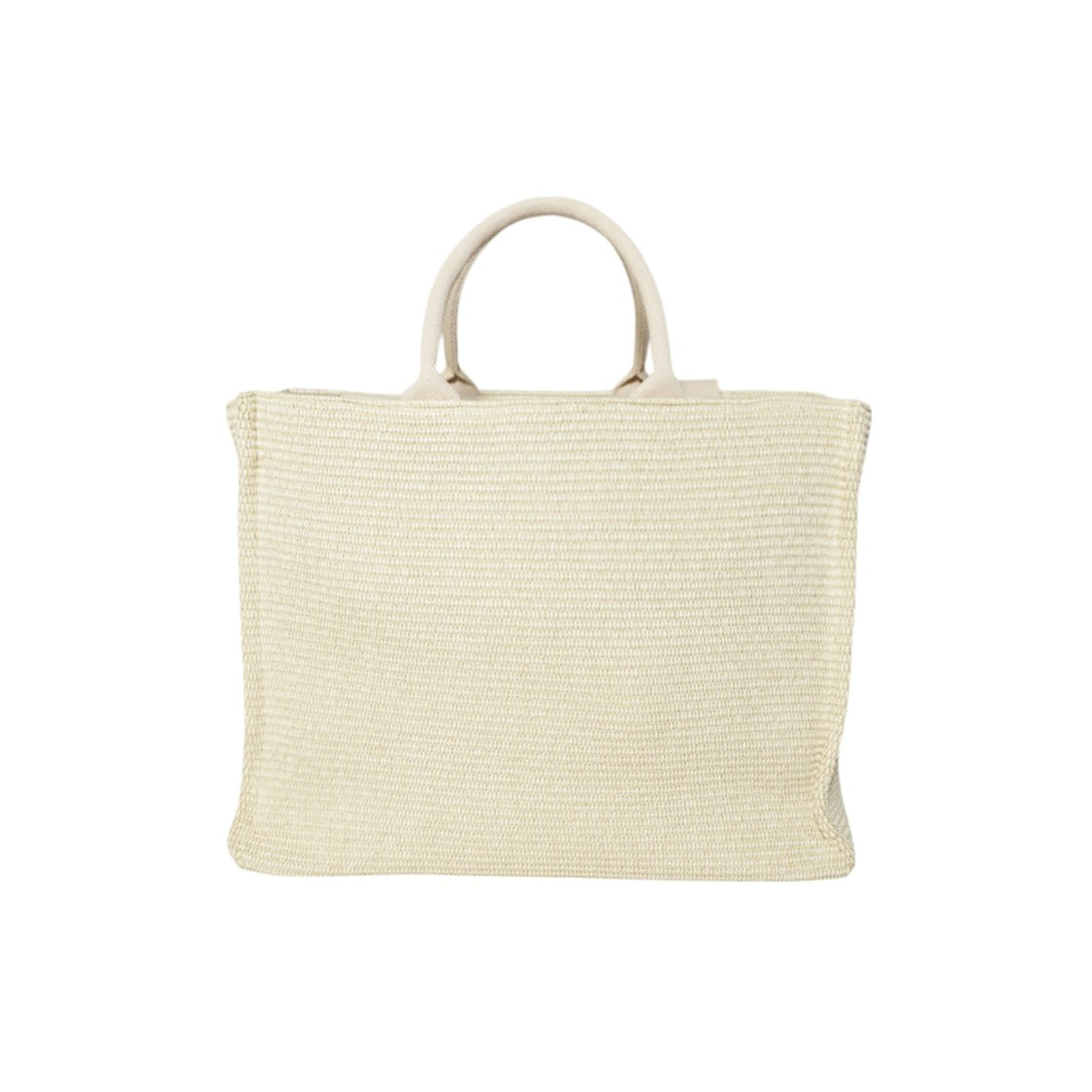 Marni Large Tote Bag In Cream Raffia Effect Fabric