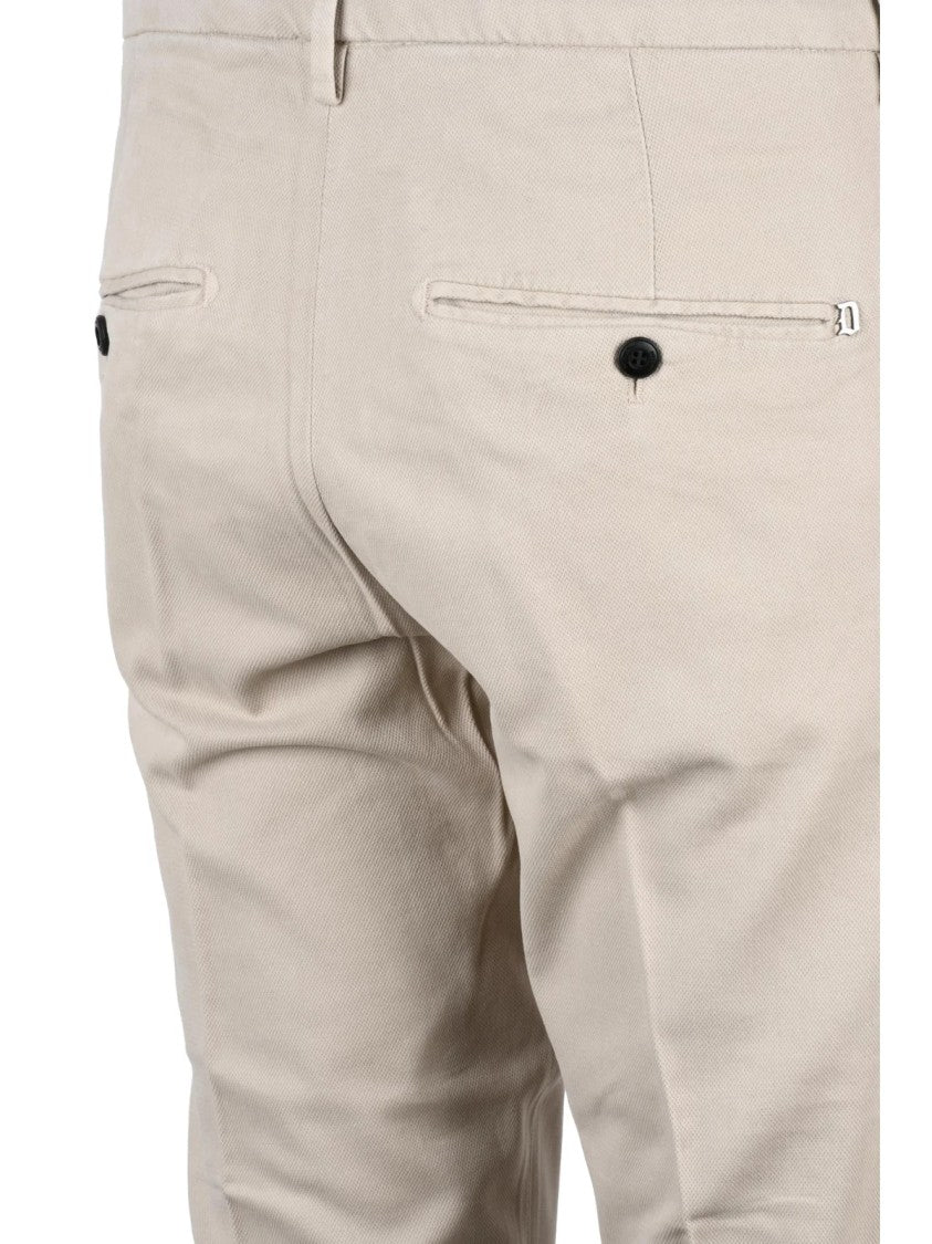 Dondup Beige Gaubert Modal-Cotton Blend Trousers