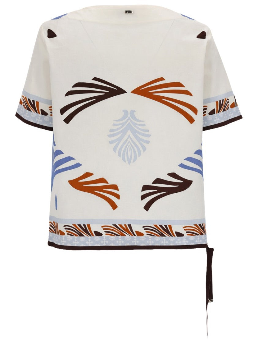 Herno Summer Print Side Hem Tie T-Shirt
