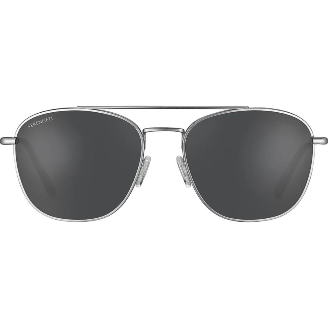 Serengeti Carroll Large Aviator-Style Sunglasses With Silver Frame