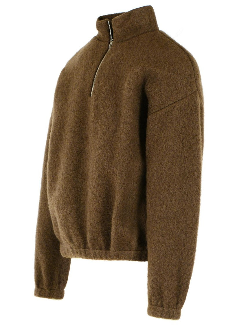 Jil Sander Brown Wool Fleece Sweatshirt