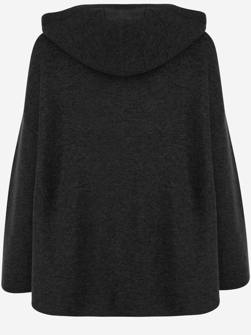 Allude Rib-Knit Wool And Cashmere Sweatshirt With Adjustable Hood