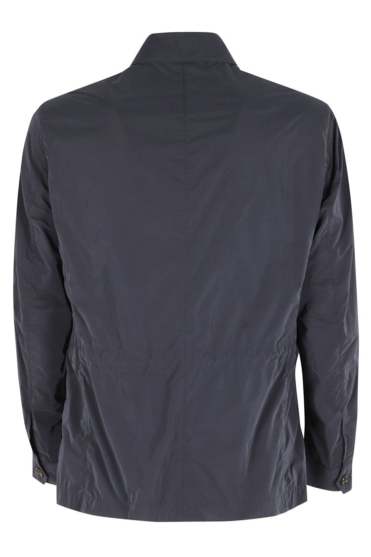 Montecore Blue Nylon Light Cropped Shoulders-Insignia Polyamide Jacket
