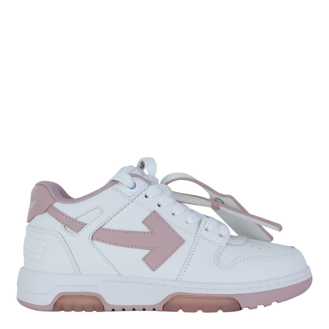 Off-White Chunky White Sneakers With Pink Accents