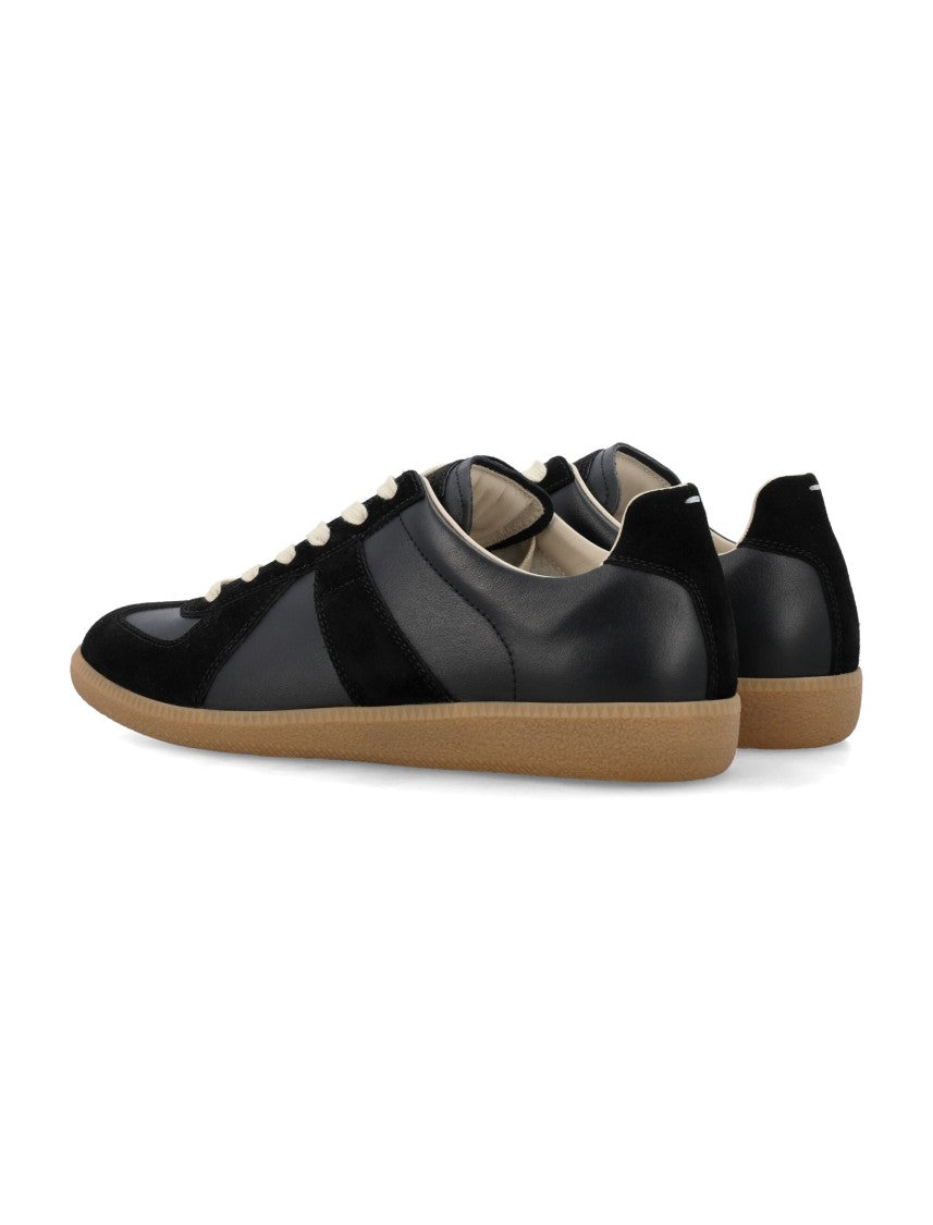 Maison Margiela Replica Low-Profile Black Leather Sneakers