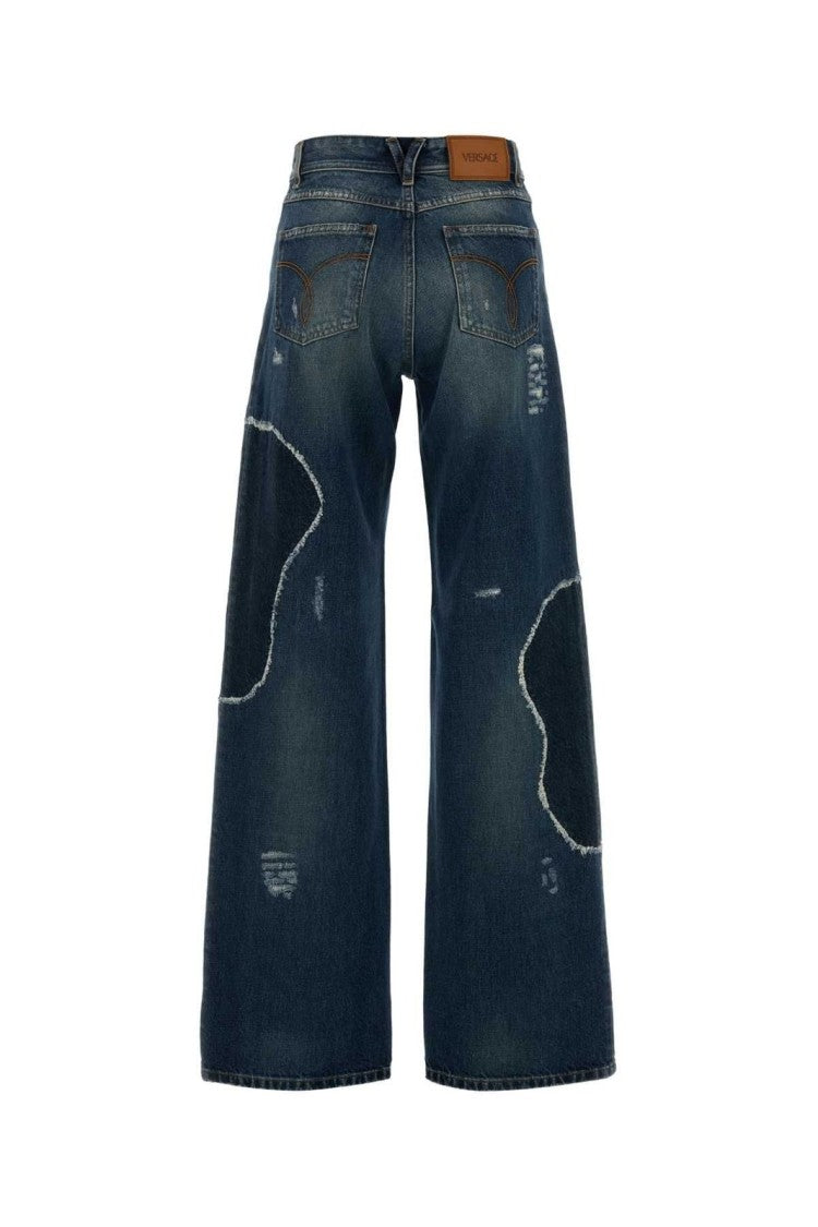 Versace Timeless Blue Straight-Leg Jeans With Classic Five-Pocket Design
