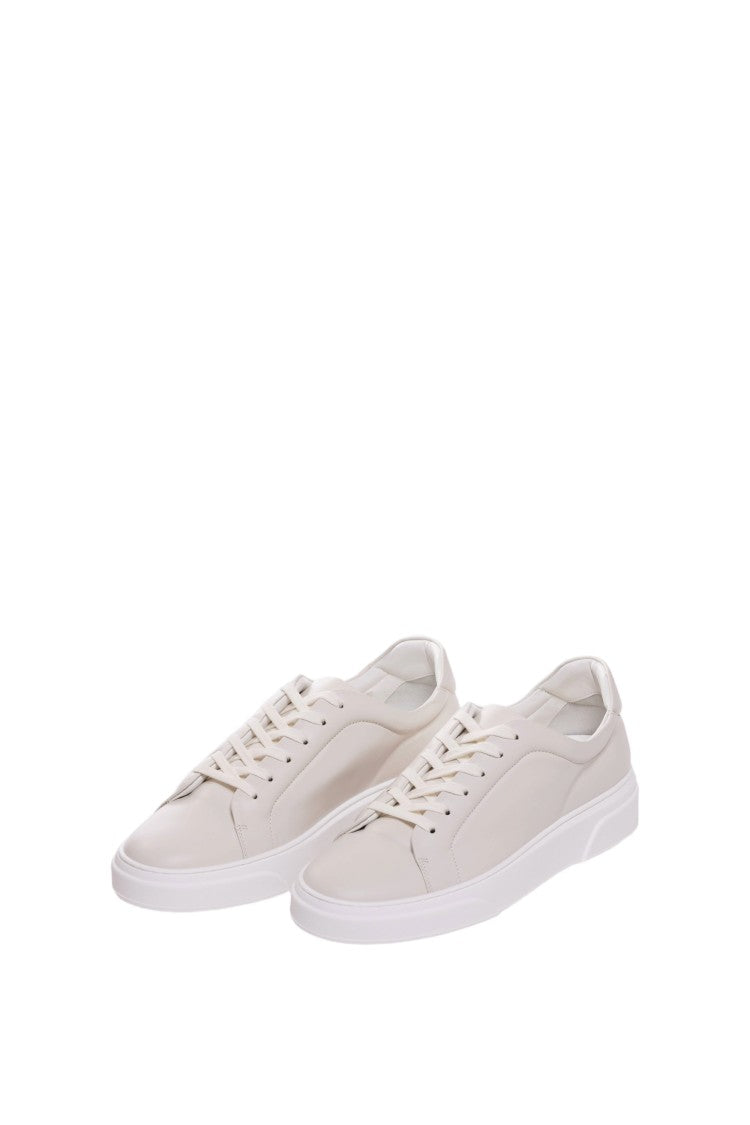 Pantofola D'oro White Calf Leather Padded Collar Sneakers