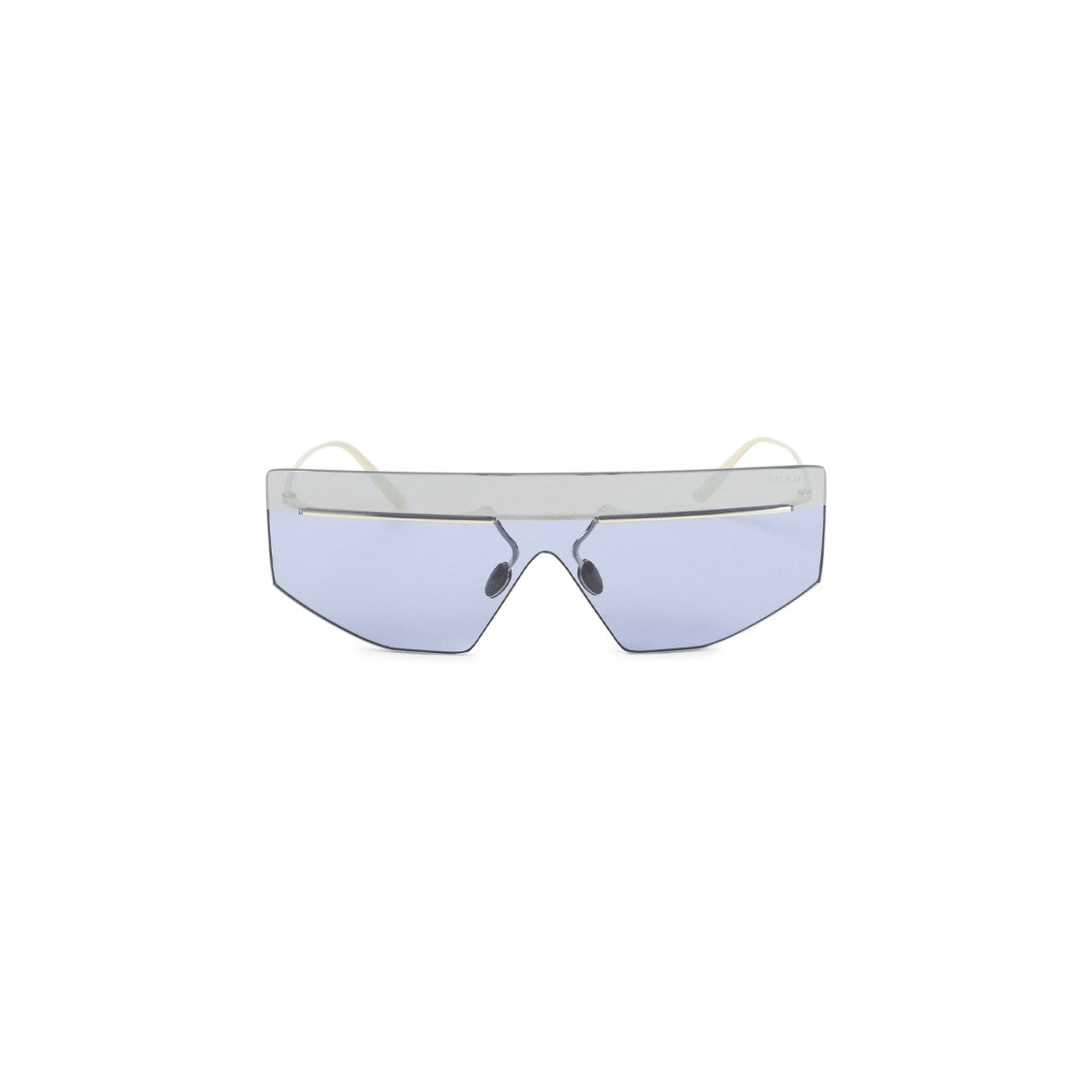 Prada Violet Geometric Lens Metallic Mask Sunglasses