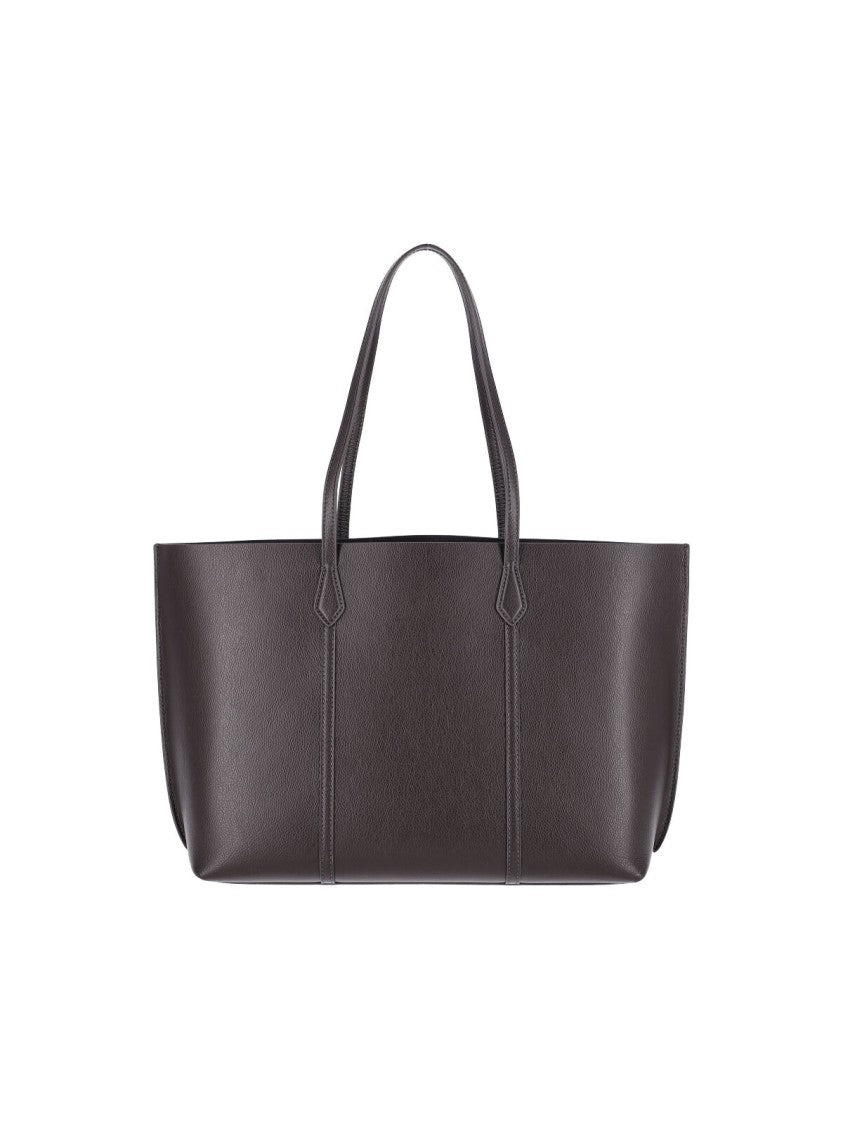 Tory Burch Perry Brown Smooth Leather Tote Bag