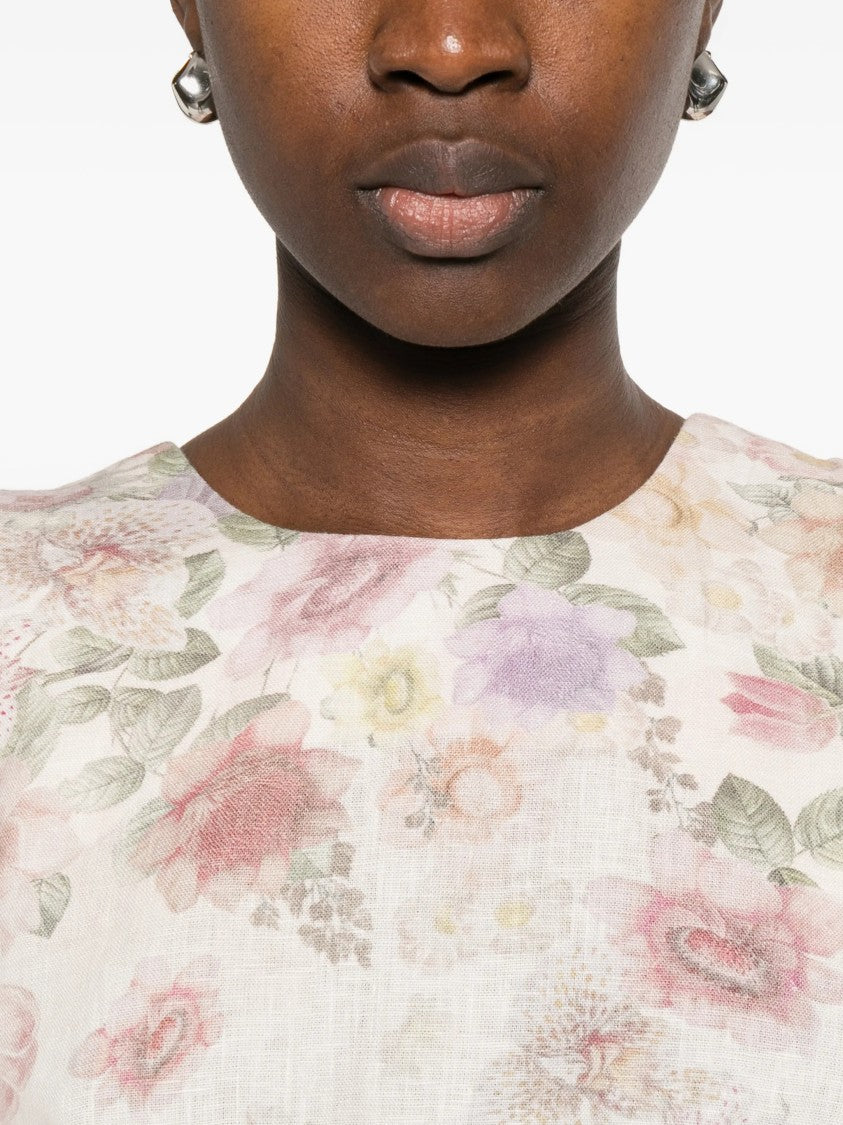 Twin-Set Abito Sleeveless Floral Print Mini Dress
