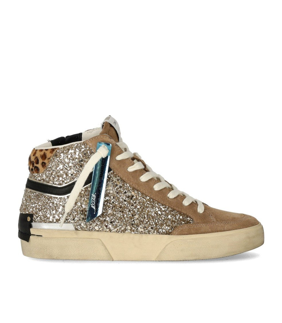 Crime London Sk8 Recut High Beige Sneaker