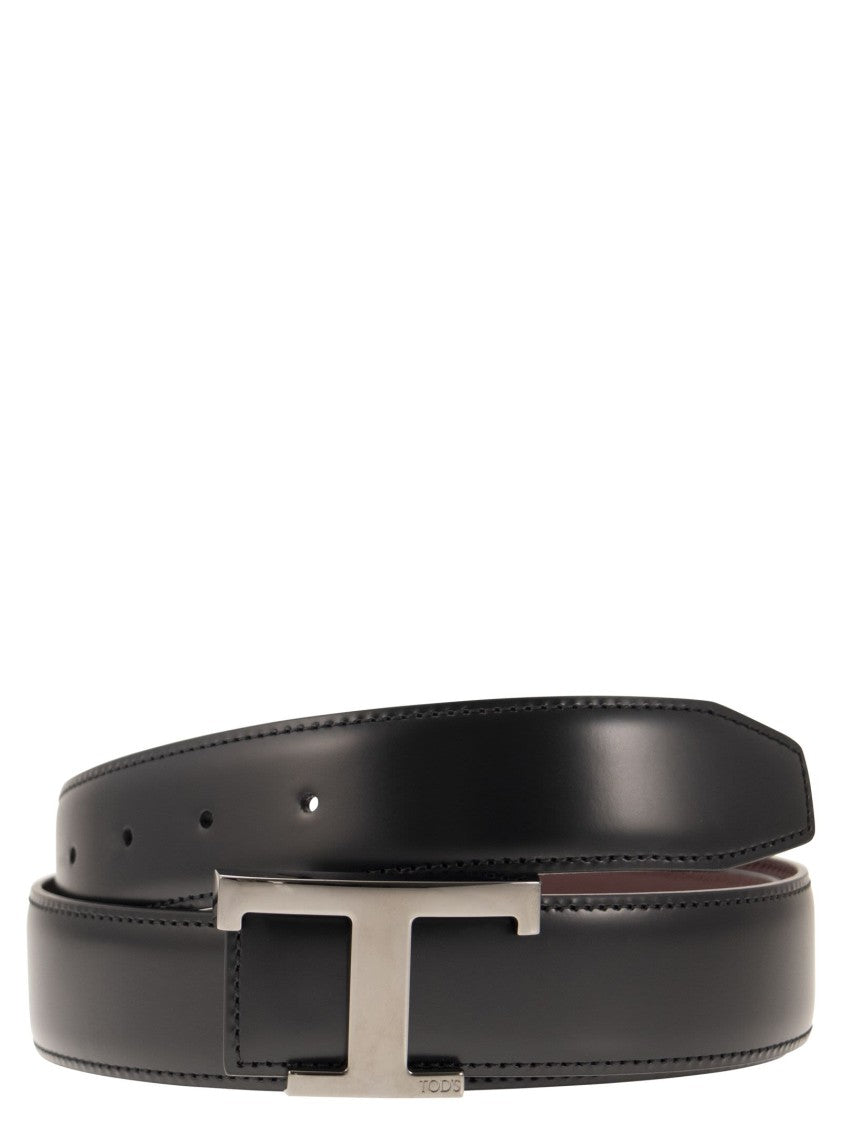 Tod's T Timeless Reversible Leather Belt