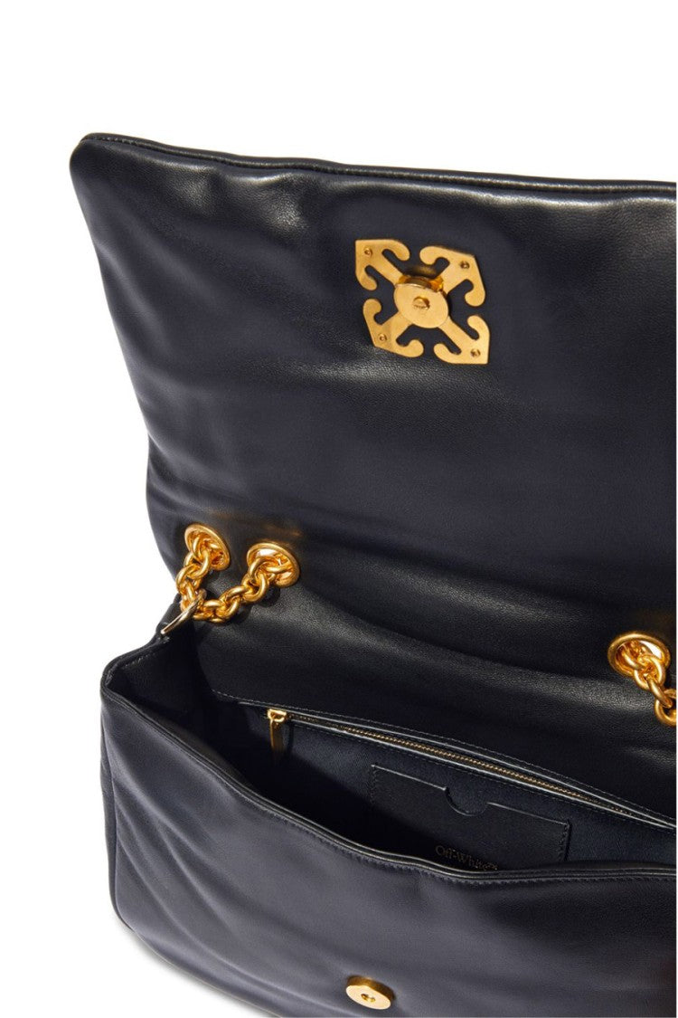 Off-White Black Jitney Puffer Calf Leather Shoulder Bag