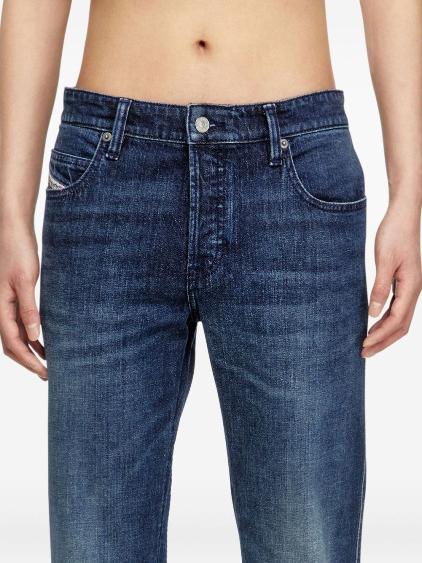 Diesel Medium Blue Straight-Leg Diesel Jeans