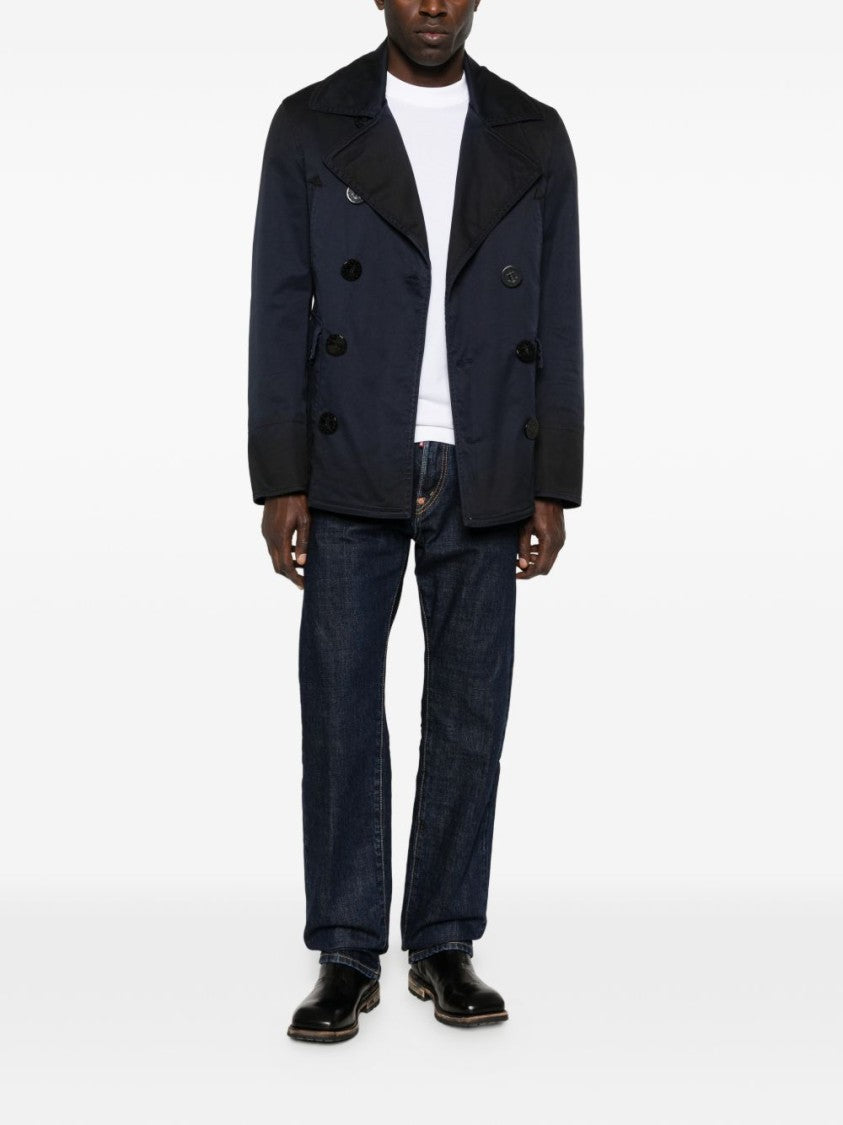 Dsquared2 Dark Blue Double Breasted Notch Shirt