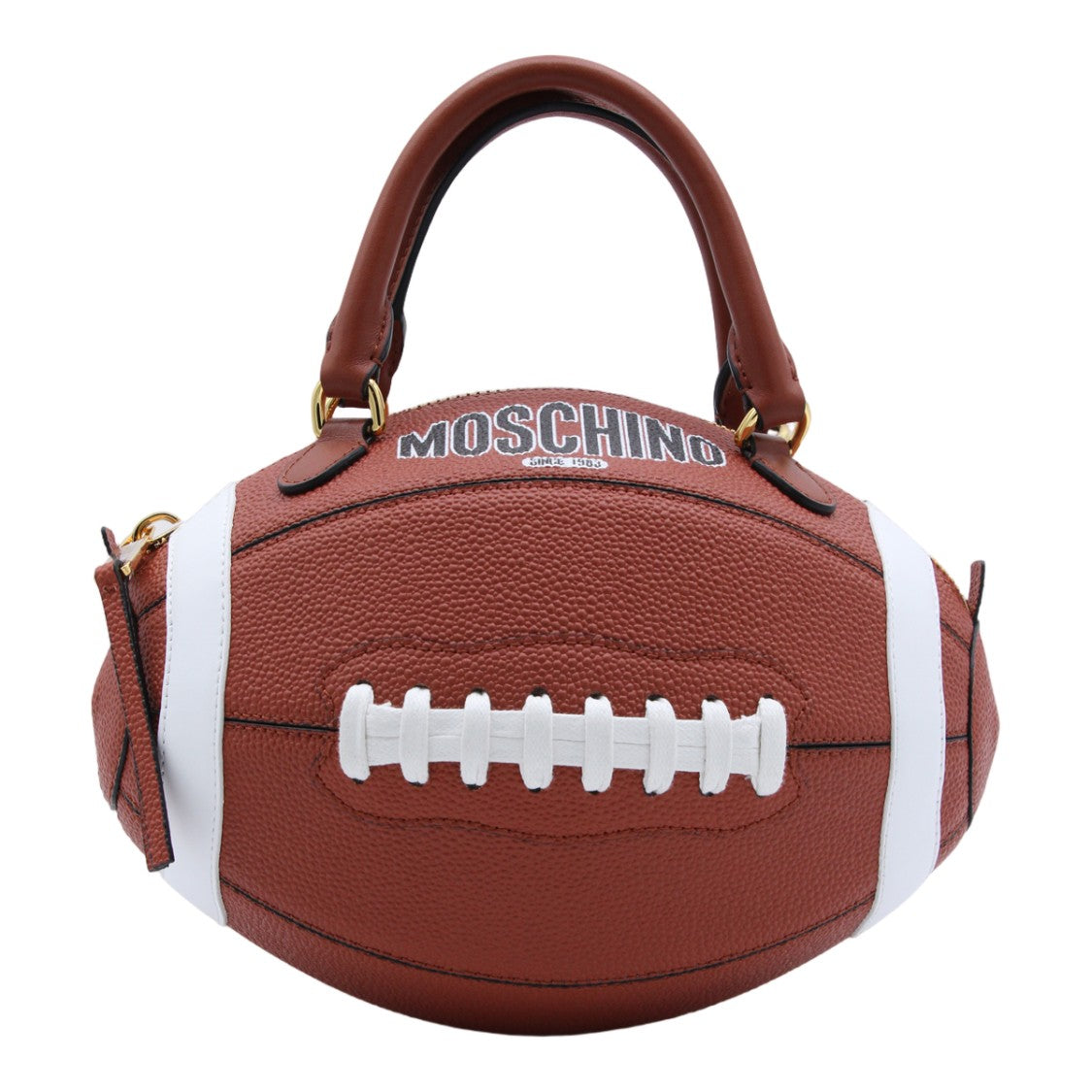 Moschino Football-Inspired Moschino Handbag With Gold Accents