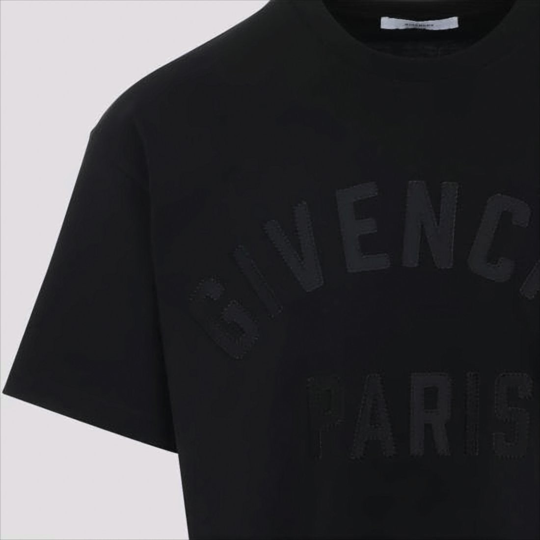 Givenchy Short-Sleeve Black T-Shirt With Subtle Embossed Design