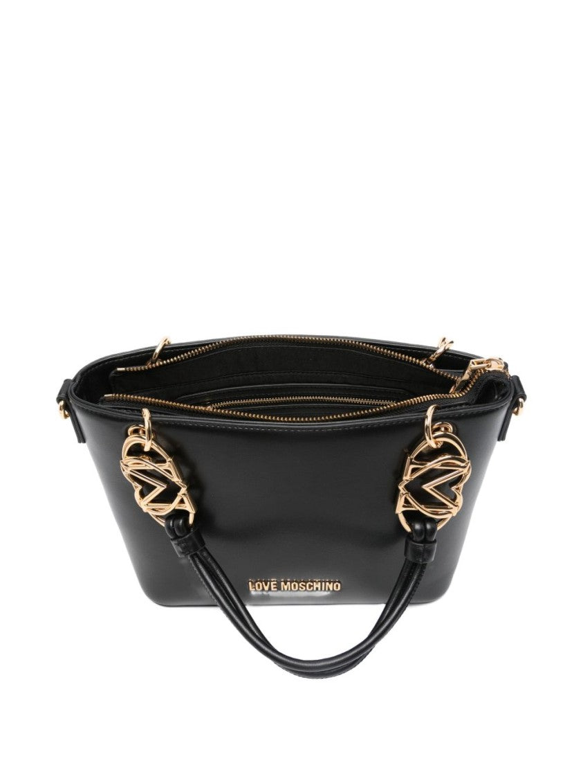 Love Moschino Structured Handbag With Gold-Tone Accents