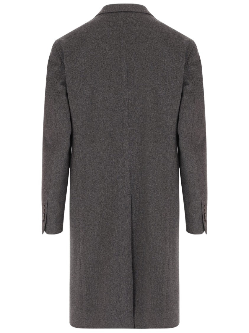 Tagliatore Grey Wool Double-Breasted Coat