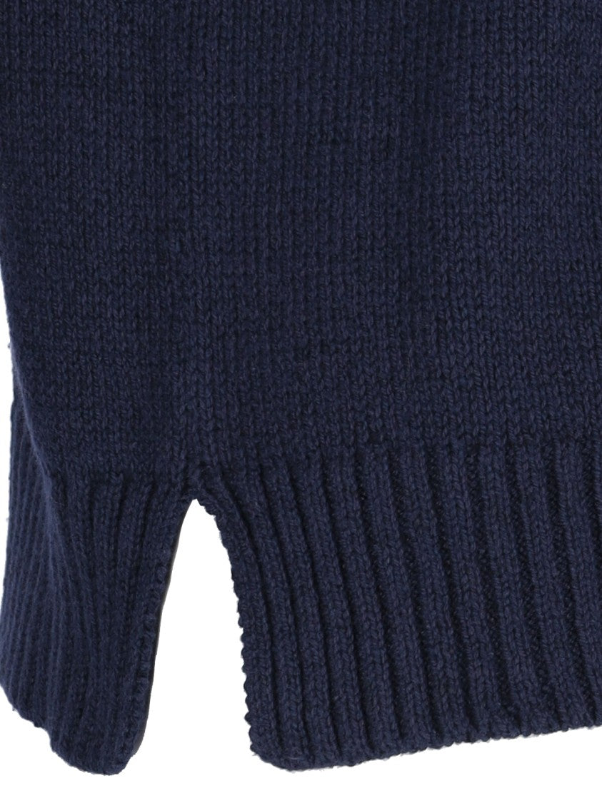 Polo Ralph Lauren Navy Polo Bear Embroidered Knit Sweater