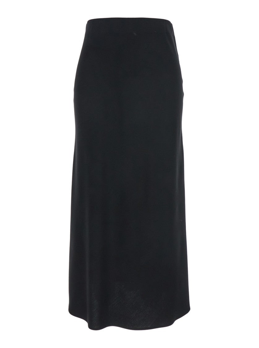 Plain Black Midi Skirt