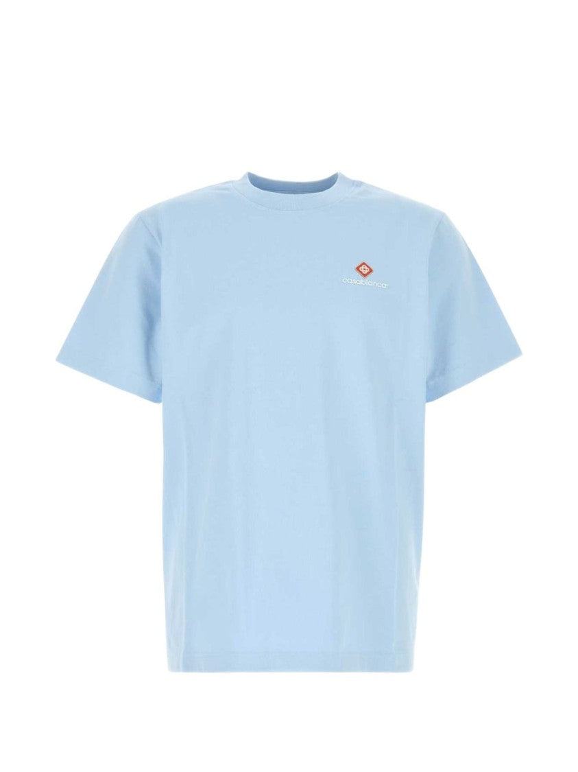 Casablanca Light Blue Relaxed Fit Cotton T-Shirt