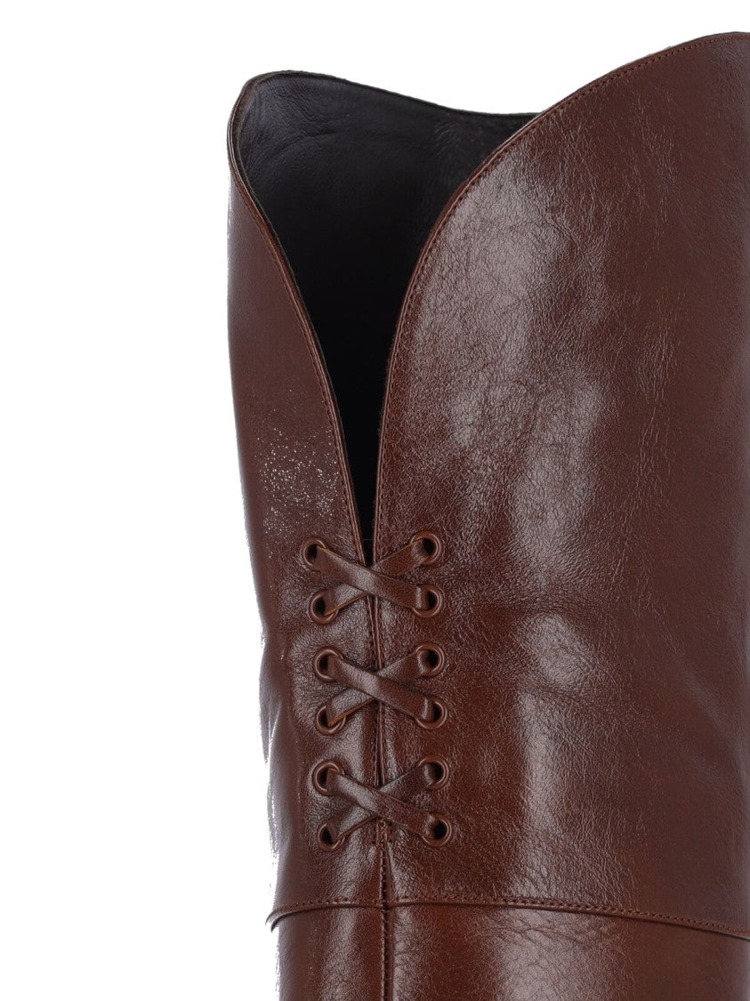 Chloé "Eve" Pump Boots Brown