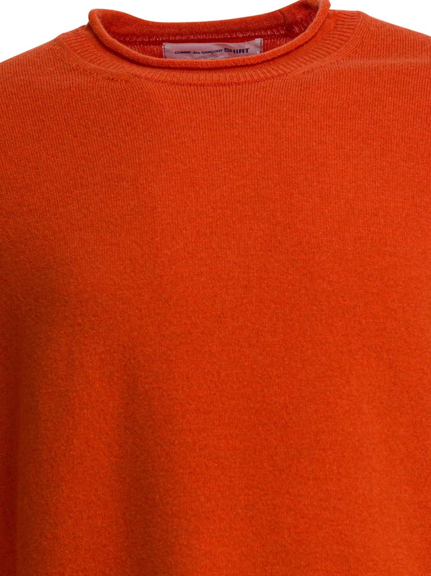 Comme Des Garçons Warm Wool Crewneck Sweater With Minimalist Design
