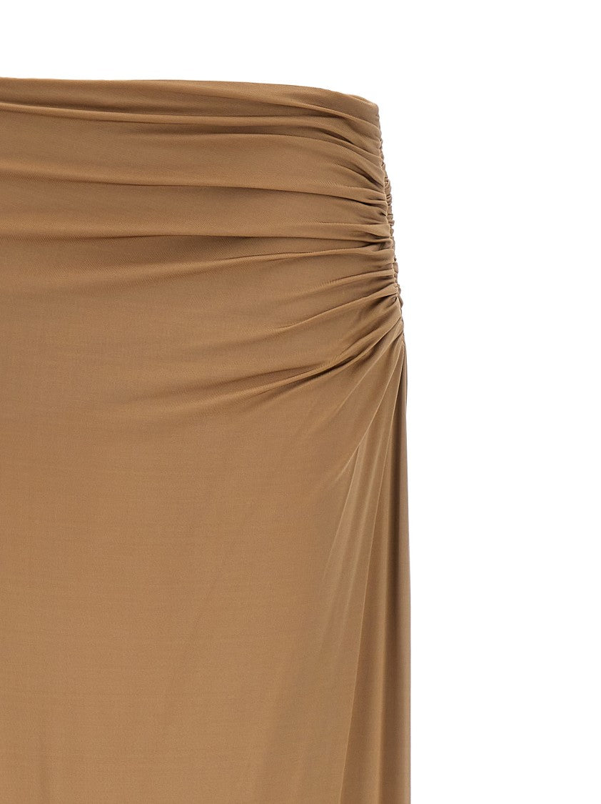 Magda Butrym Long Stretch Viscose Skirt With Side Draping