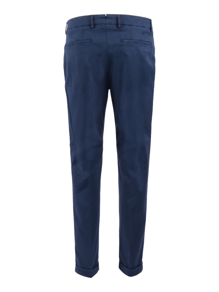 Berwich Blue Tailored Tapered Straight-Leg Pants