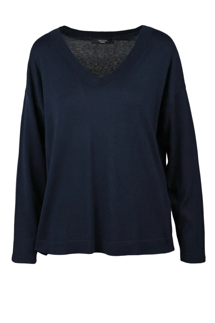 Max Mara Silk Cotton Knit - Navy Blue