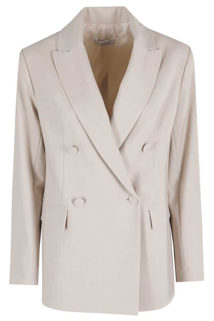 Antonelli Tailored Double-Breasted Blazer With Notched Lapel
