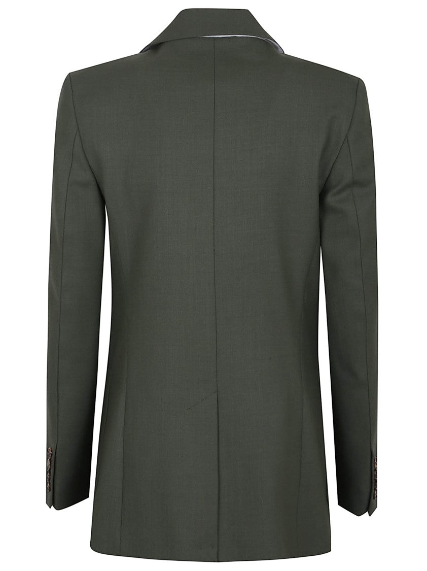 Victoria Beckham Tailored Olive Green Patch Pocket Jacket