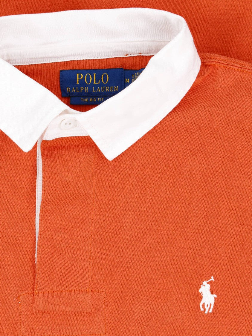 Polo Ralph Lauren Orange Striped Cotton Polo Shirt