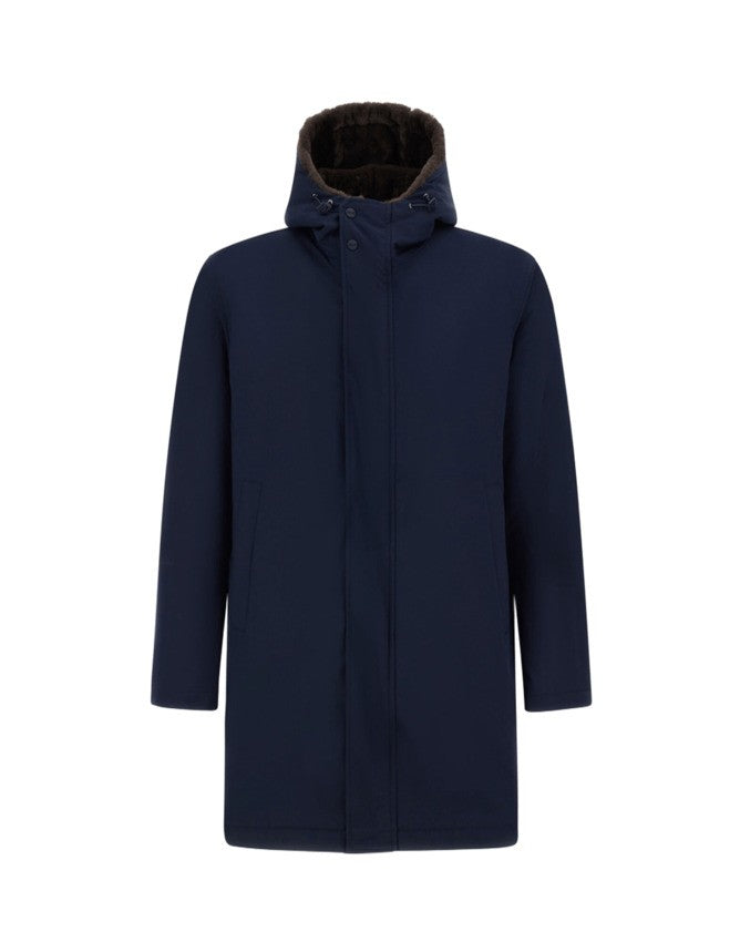 Herno Long Water-Repellent Parka With Faux Fur Hood