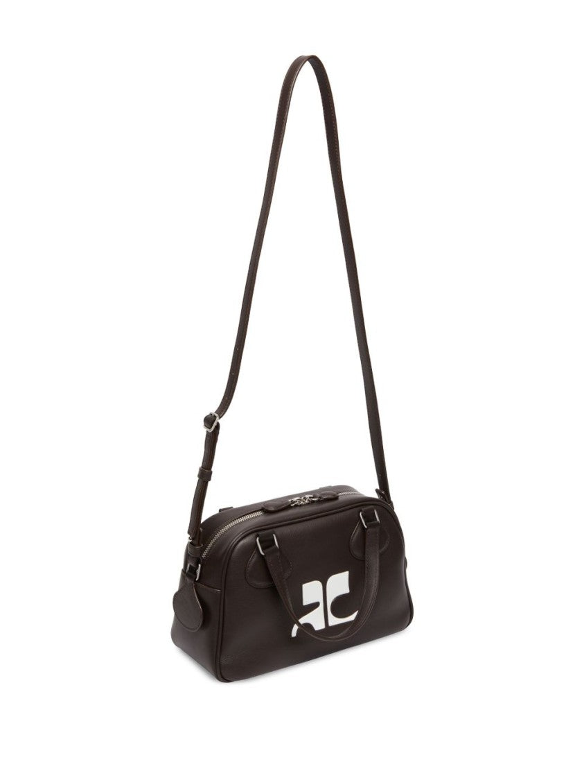 Courrèges Rectangular Calfskin Handbag With Detachable Strap