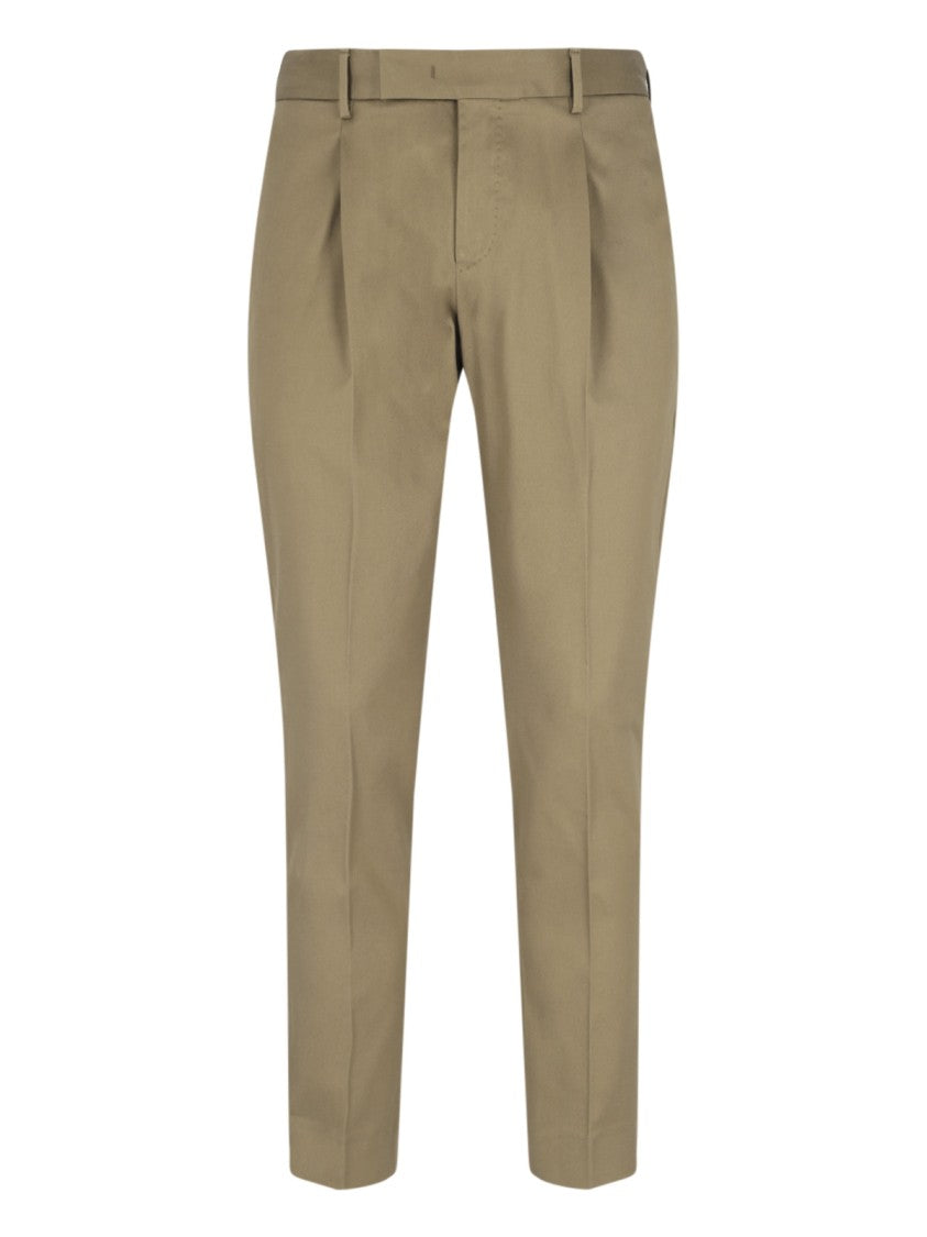 Pt Torino Pleated Beige Tailored Trousers