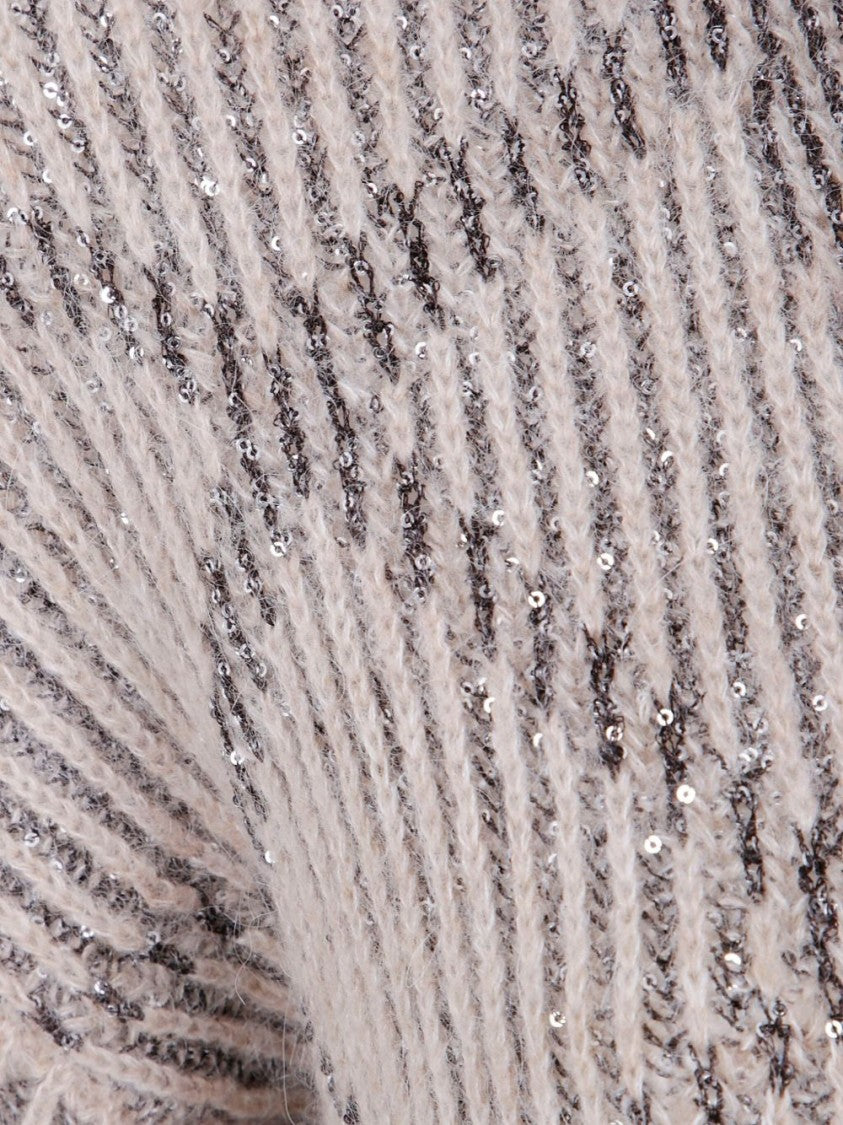 D. Exterior Relaxed Fit Beige Knit Sweater With Timeless Design