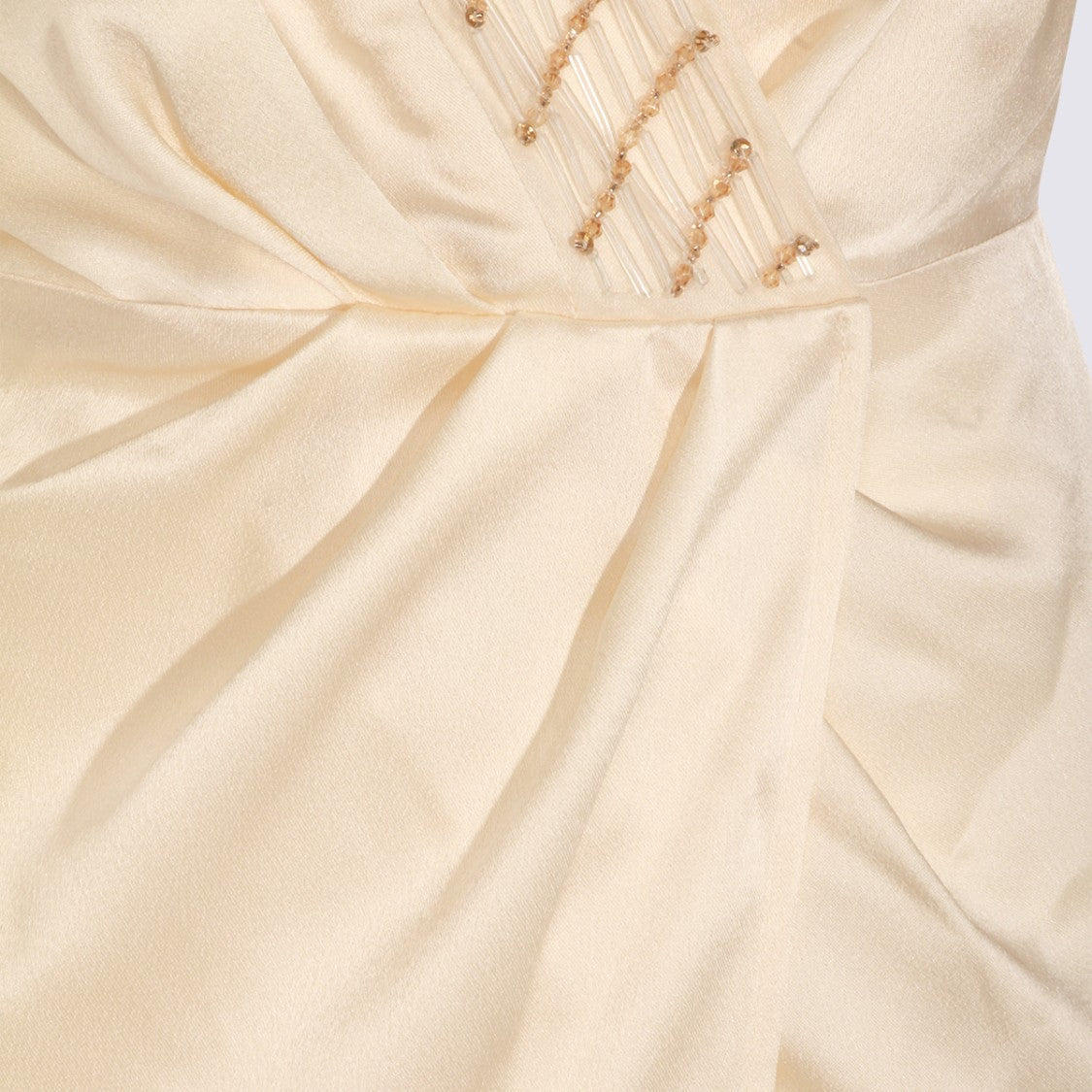 Elisabetta Franchi Long Dress With Deep V-Neckline And Bead Embellishments