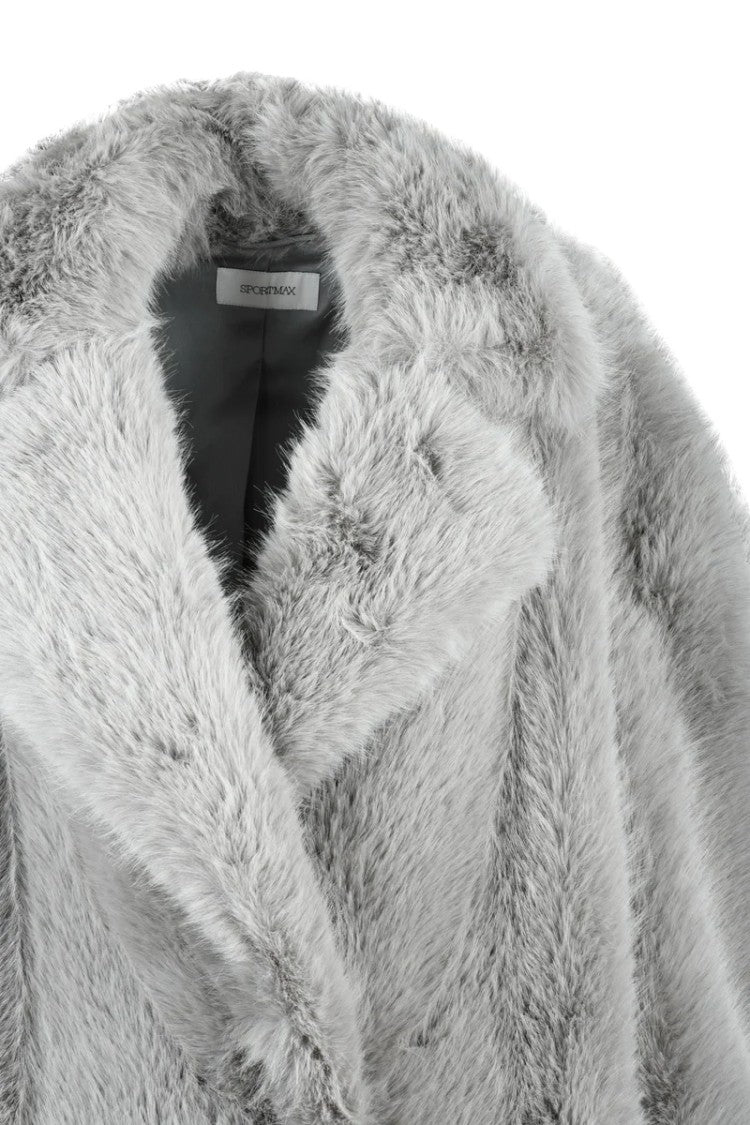 Sportmax Manico Faux Fur Coat - Grey