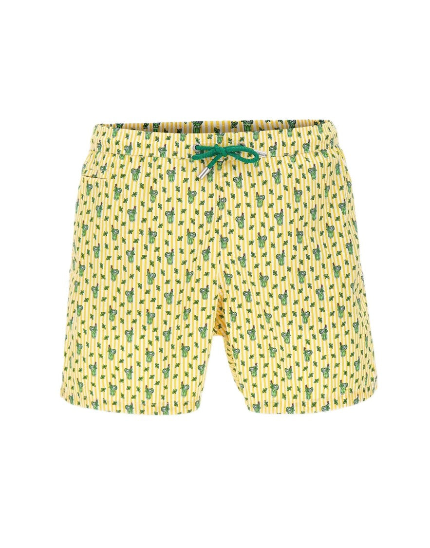 Mc2 Saint Barth Yellow Lighting Micro Stretch Swim Shorts