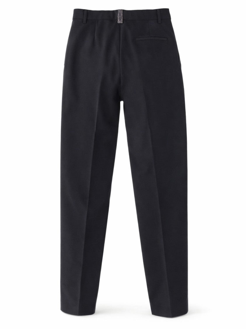 Fabiana Filippi Neutral Tailored Straight-Leg Wool-Blend Pants