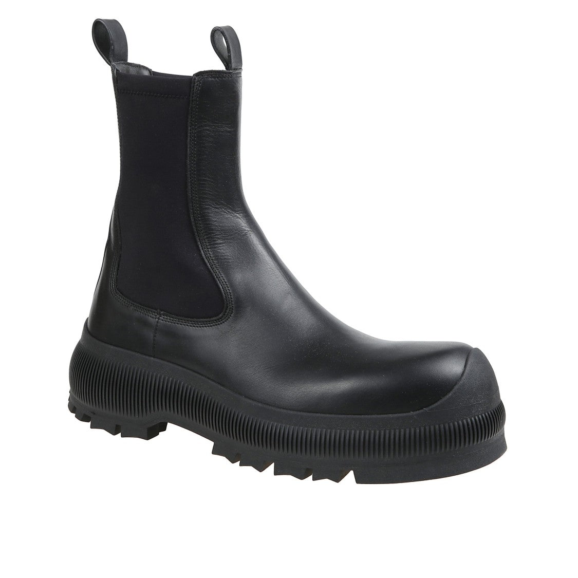 Jil Sander Minimalist Black Ankle Boot With Streamlined Silhouette