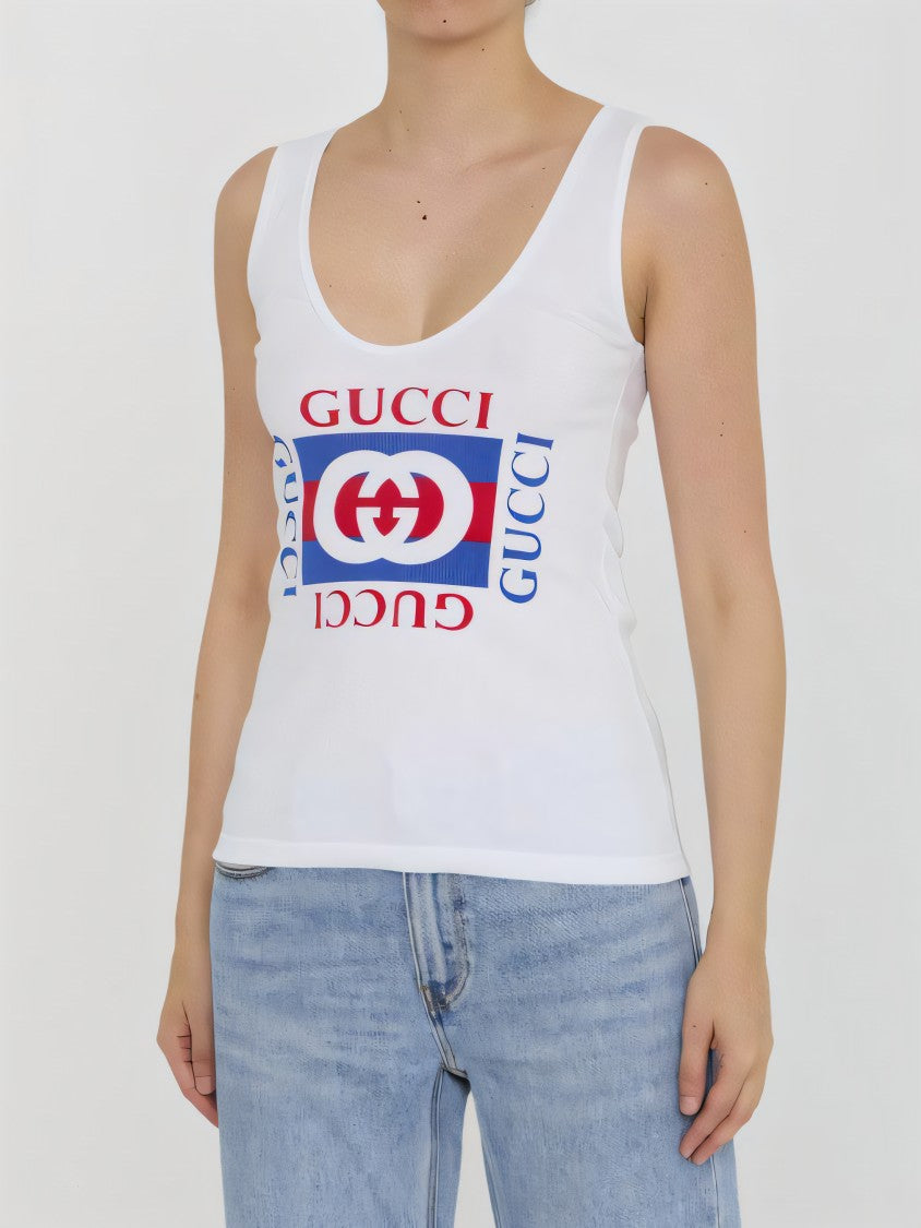 Gucci Sleeveless Top With Deep V-Neck