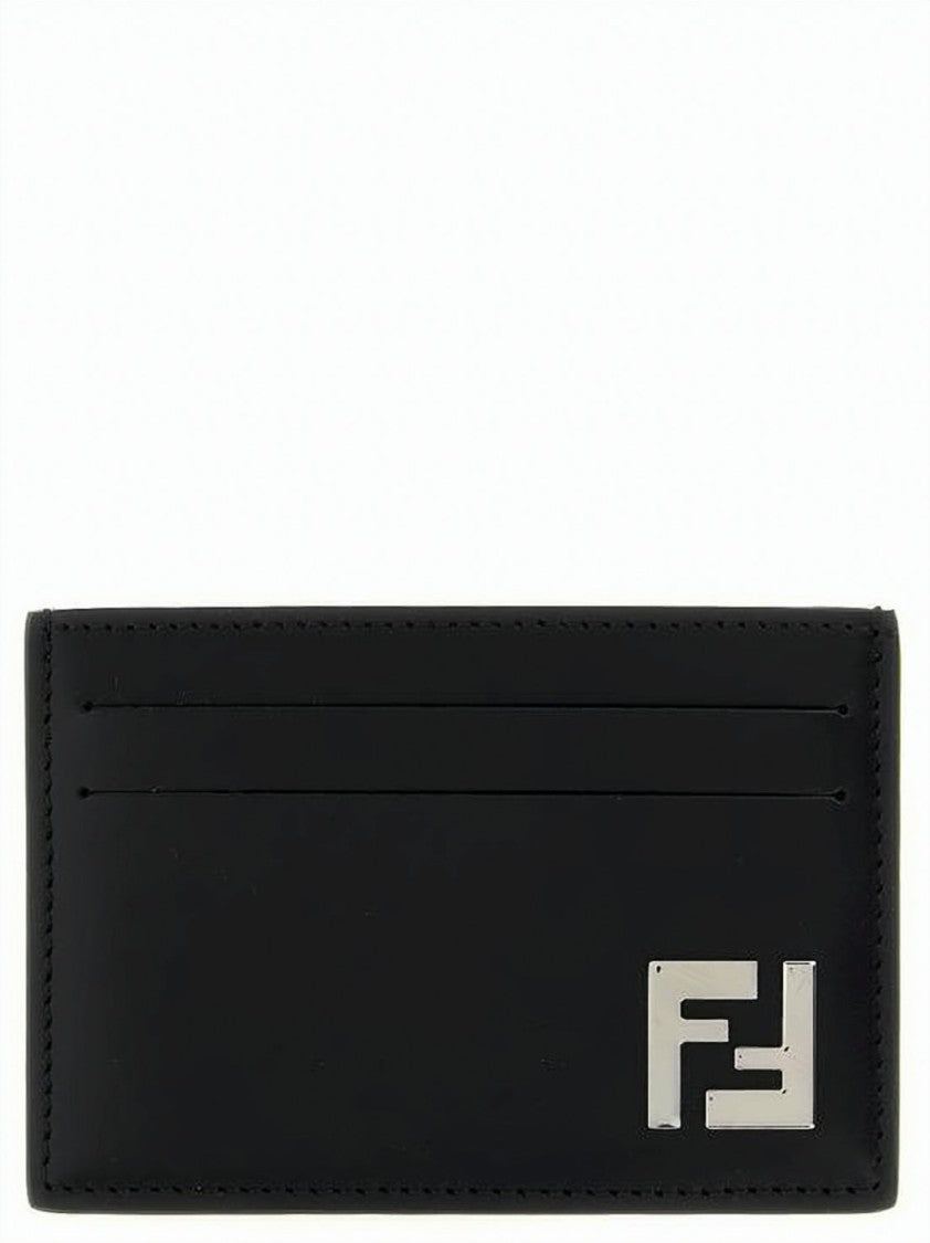 Fendi Fendi Ff Square Slim Card Holder With Logo Embellishment