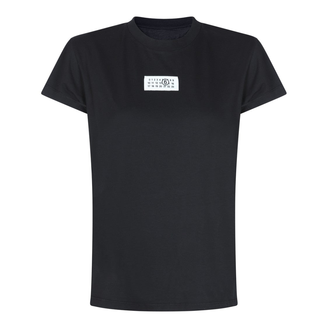 Mm6 By Maison Margiela Black Cotton Logo Patch T-Shirt