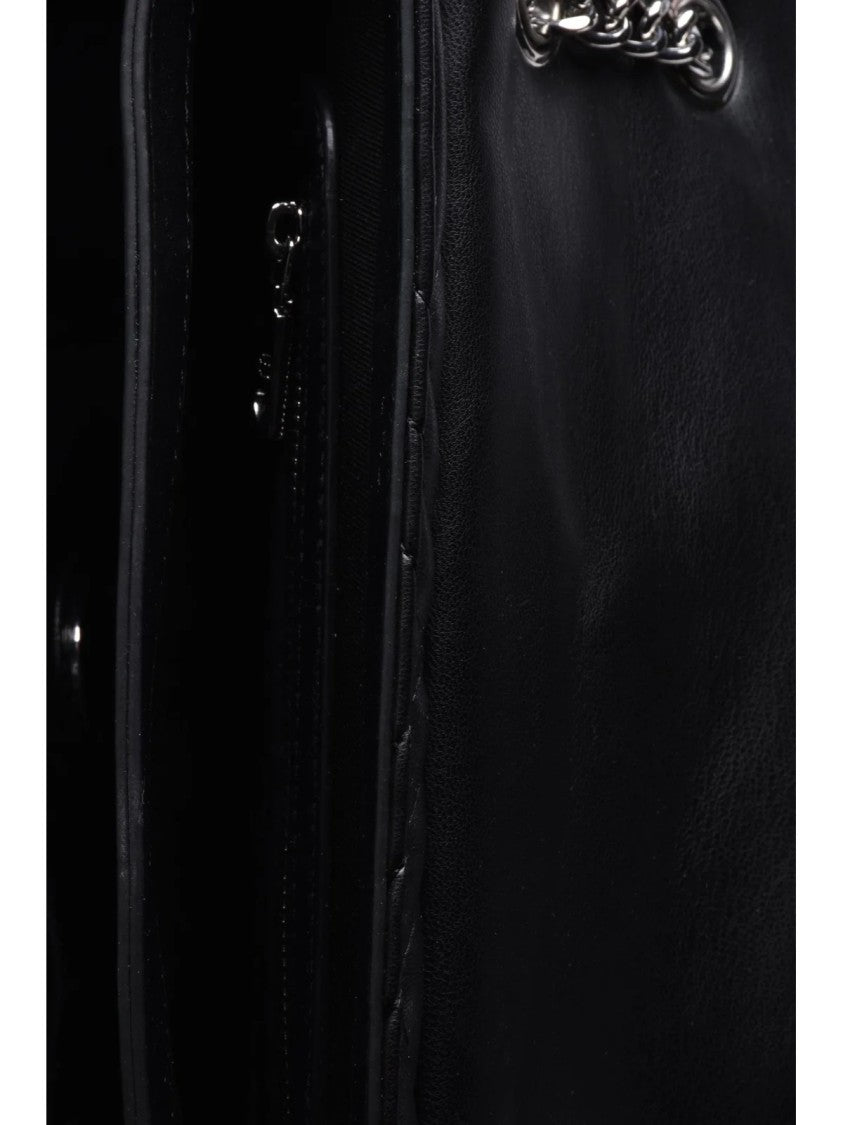Love Moschino Black Polyurethane Quilted Crossbody Bag