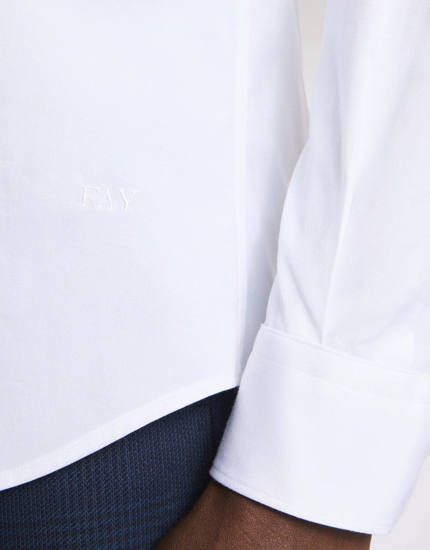 Fay French Collar Stretch Shirt With Modern Fit