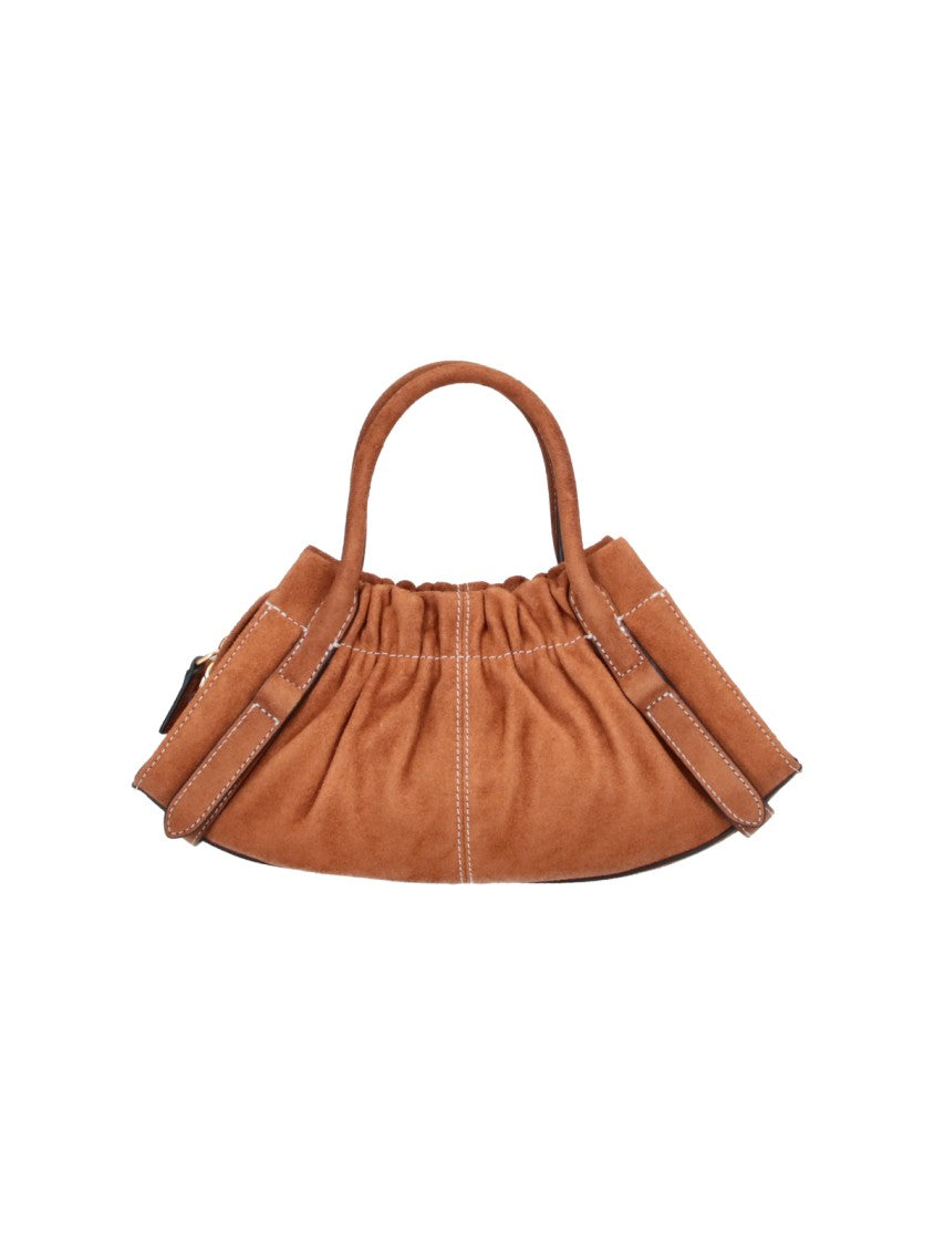 Marc Jacobs Brown The Small Satchel Ruched Calfskin Handbag